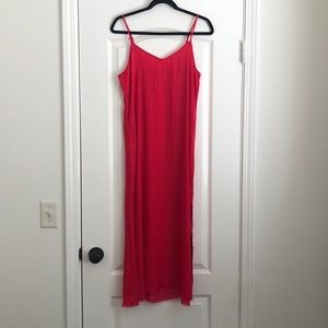 Aerie red midi slip dress